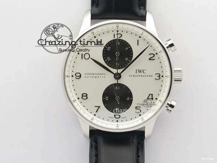 MIROTIME 0506 Portuguese Tourbillon IW5046 SS ZF Best Edition White Dial Blue Markers on Blue Leather Strap Fashionable 7149